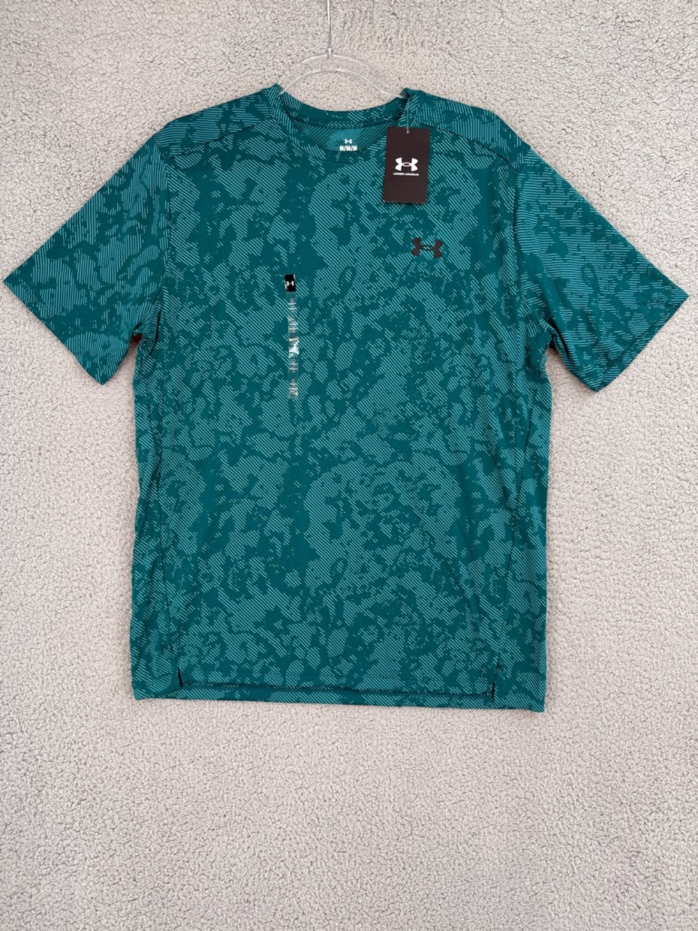 Under Armour Men’s Medium tech vent short sleeve shirt Teal cammo performance